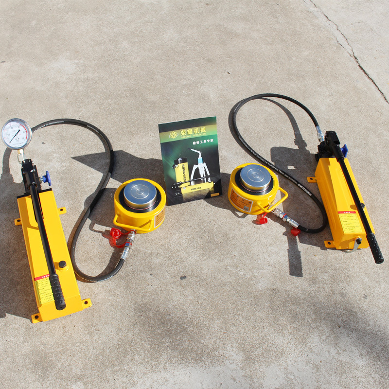 【液压千斤顶】桥梁自锁100T超薄型同步顶升分离式小型液压千斤顶