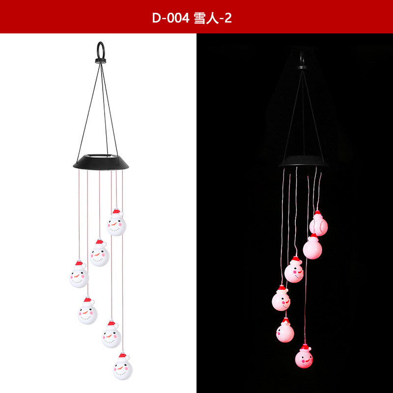 Amazon nuevo solar al aire libre LED de colores cambiantes paisaje patio decoración campanas viento muñeco nieve luces Navidad