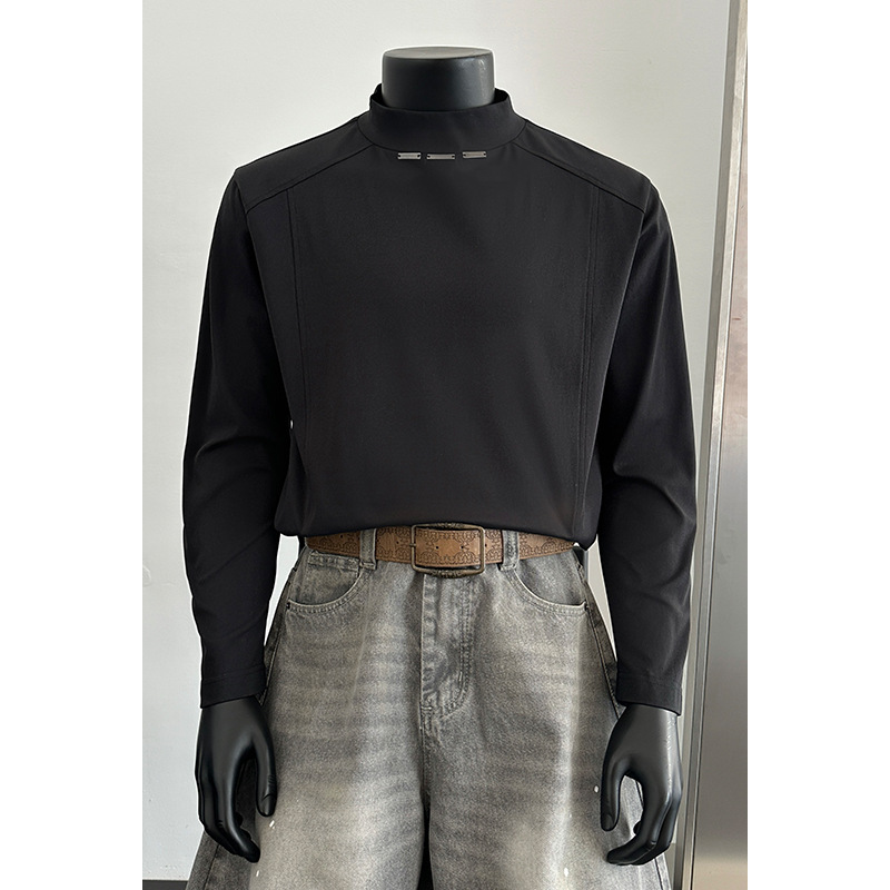 American-style Deconstructed Long-sleeve T-shirt Men, Spring Cleanfit, Stylish And Casual, Large Size Loose-fitting Base_voghion.com