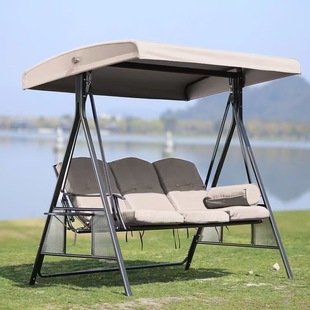 Amazon's Hottest Outdoor Soft Rocking Chair Metal Beach Chair Courtyard Sunscreen Canopy Swing Chair