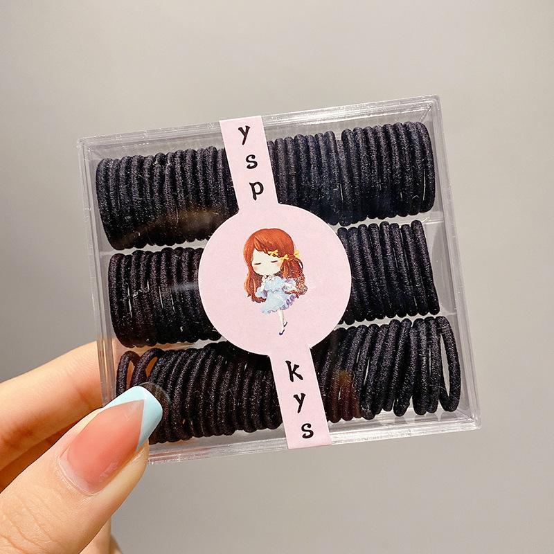 Anillo de cabello de color caramelo para niños no daña correa de cabello bebé cuerda de cabello niñas lindas cubiertas de cabello de cuero de pimples