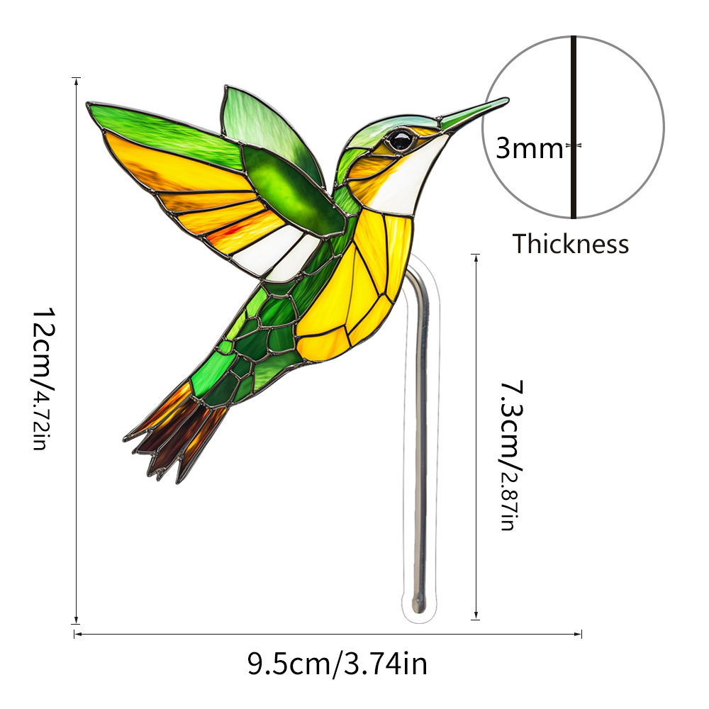 Acrílico en maceta pájaros caracol inserto decoración de maceta vidrio tintado inserción de suelo