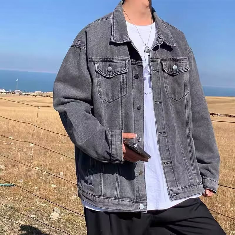 Autumn winter casual top jacket men's and women's loose clothing plus size denim_voghion.com