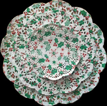 山東廠家生產鏤空圓形彩色印刷花底紙 各種規則 聖誕節裝飾