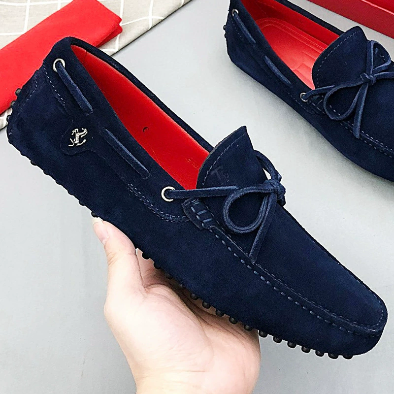 Новые высококачественные мужские мокасины из натуральной замши с бантом, роскошные, модные осень 2025 года