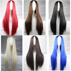 ヨーロッパとアメリカのユニバーサル cos かつらロングストレートヘア中間部かつらフルヘッドギア化学繊維高温シルク義烏工場ヘア