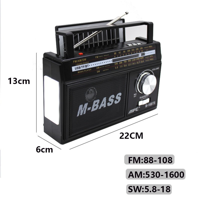 Nuevo transfronterizo de exportación de radio multifuncional europea soporte de ondas multi-segmento Bluetooth enchufe de tarjeta USB para personas mayores de alto volumen