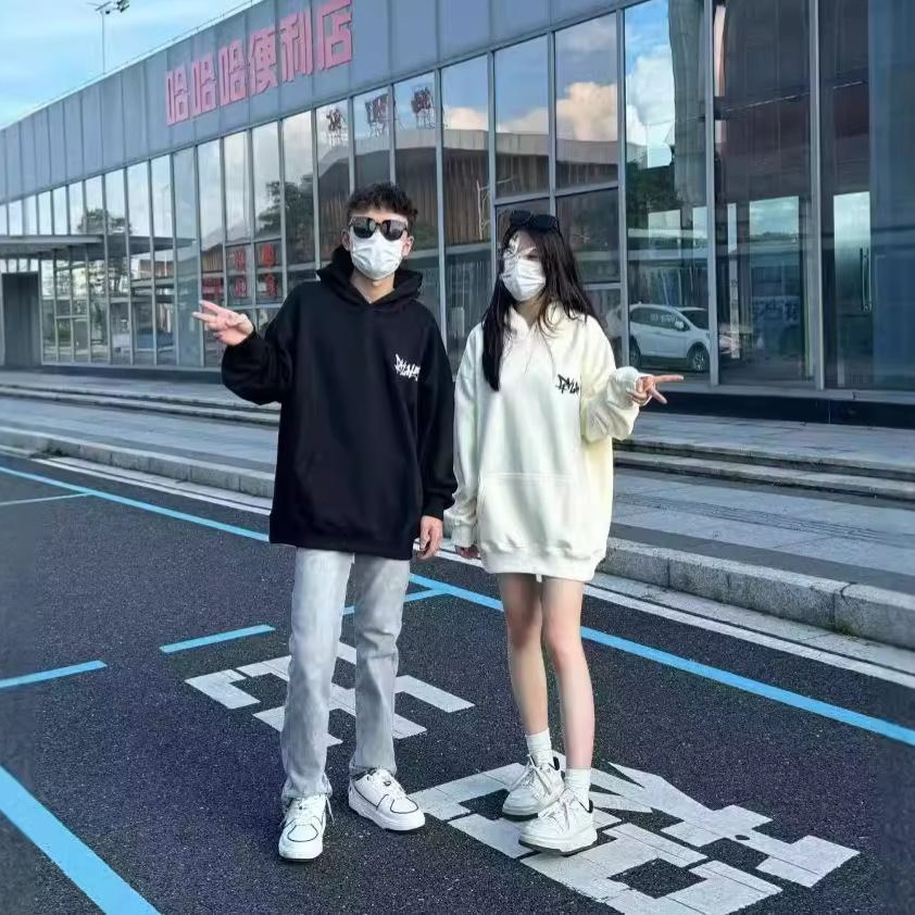 가을과 겨울 오버 사이즈 기모 후드 스웨터 남녀 최고 스페셜 커플 의류 패션 클래스 의류 따뜻한 베이스 셔츠