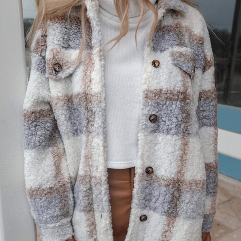 2023 Women's Hot Selling New Ready-Made Plaid Casual Jacket in Various Sizes_voghion.com