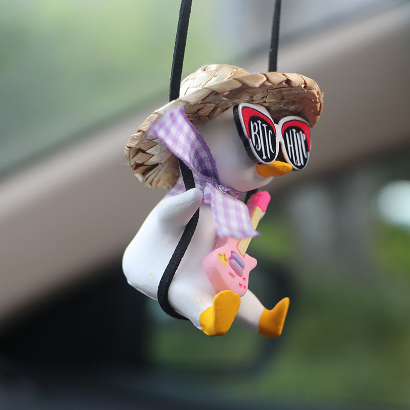 Automotive supplies, car interior supplies, rearview mirror hangings, car creative guitar duck car hangings