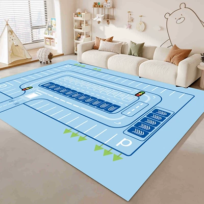 Avtomobil döşəmə paspasları — lot track educational floor mat - organized-parking-lot-layout-tech-fabric-100x160cm6mm