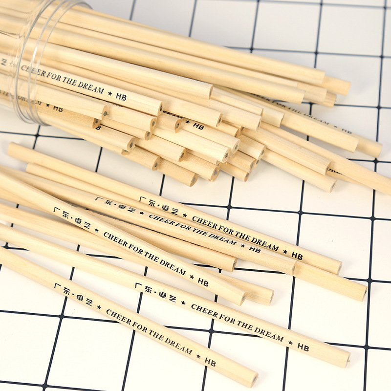 Tubo protección ambiental original de madera triángulo corte plano HB lápiz estudiante caligrafía práctica Hotel Oficina reunión registro lápiz al por mayor
