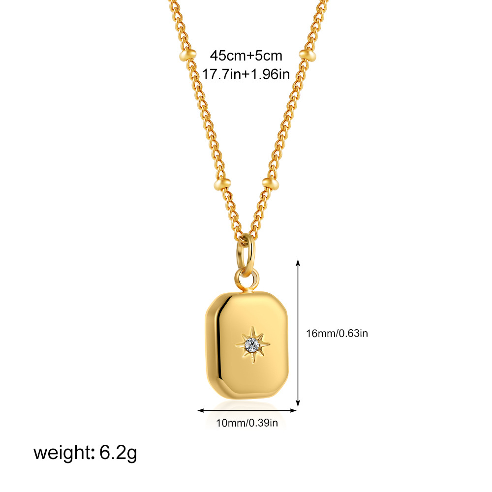 cable chain Chain Type 1 Piece Quantity Wholesale Jewelry Simple Style Classic Style Cross Star Water Droplets 304 Stainless Steel 18K Gold Plated Plating Cable Chain Pendant Necklace