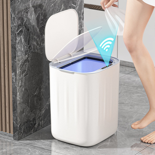 Home Smart Sensor Garbage Can Electric Lid Living Room Bathroom Toilet Kitchen Plastic Bucket Wholesale Cross-border