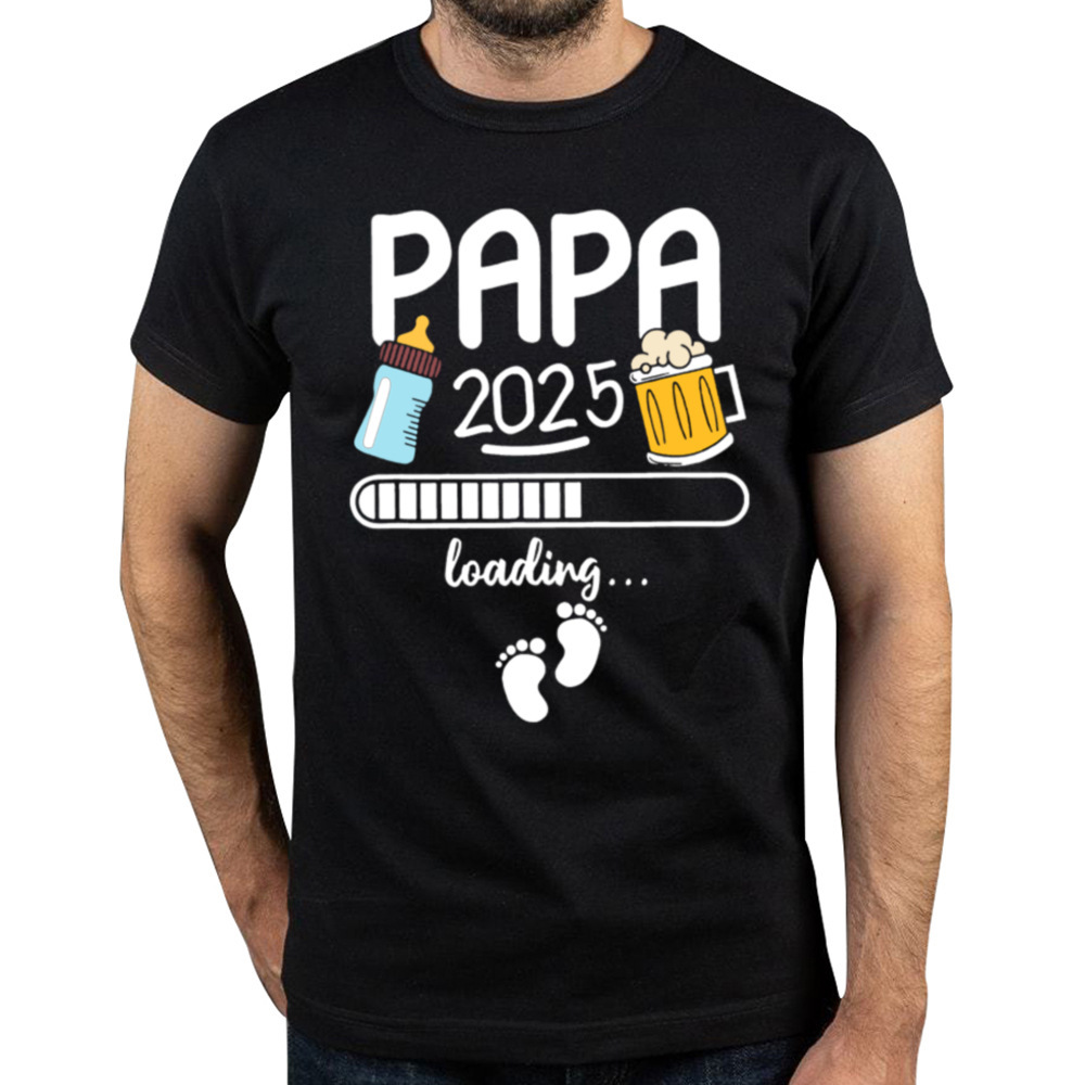 Papa 2025 T Shirt Future Dad And Mom French Texts Beer Lover
