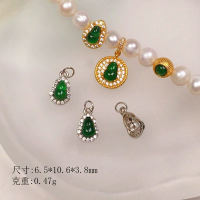 Zərgərlik ara hissələri Silver Gold-Plated Gourd Accessories Bracelet - white-diamond-lifts-old-silver