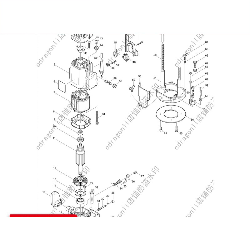 日本makita牧田3612雕刻机配件电机马达转子定子开关碳刷轴承室