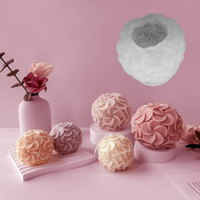 Bolas de flores molde DIY huevo flores hortenida hecha a mano jabón barra magnética adornos cristal goteo molde molde