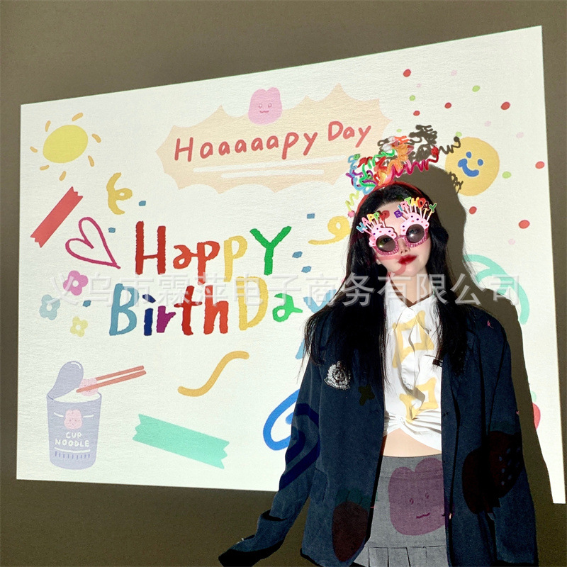 Feliz cumpleaños proyector lámpara de proyección Corea del Sur ins estilo Pequeño Libro Rojo neto rojo foto proyección confesión accesorios creativos