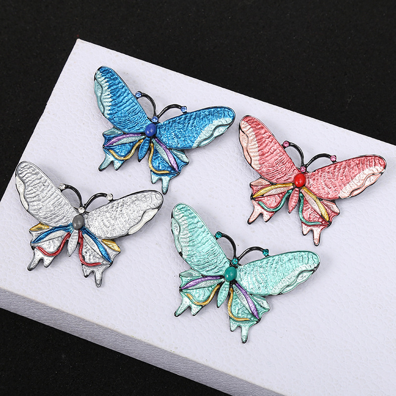 22g Weight Simple Style Pin Butterfly Alloy Enamel Women's Brooches