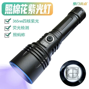 New Model Uv Flashlight with 365Nm Black Mirror for Detecting Grasshoppers, Fluorescent Agents, and Counterfeit Money, Rechargeable 21700