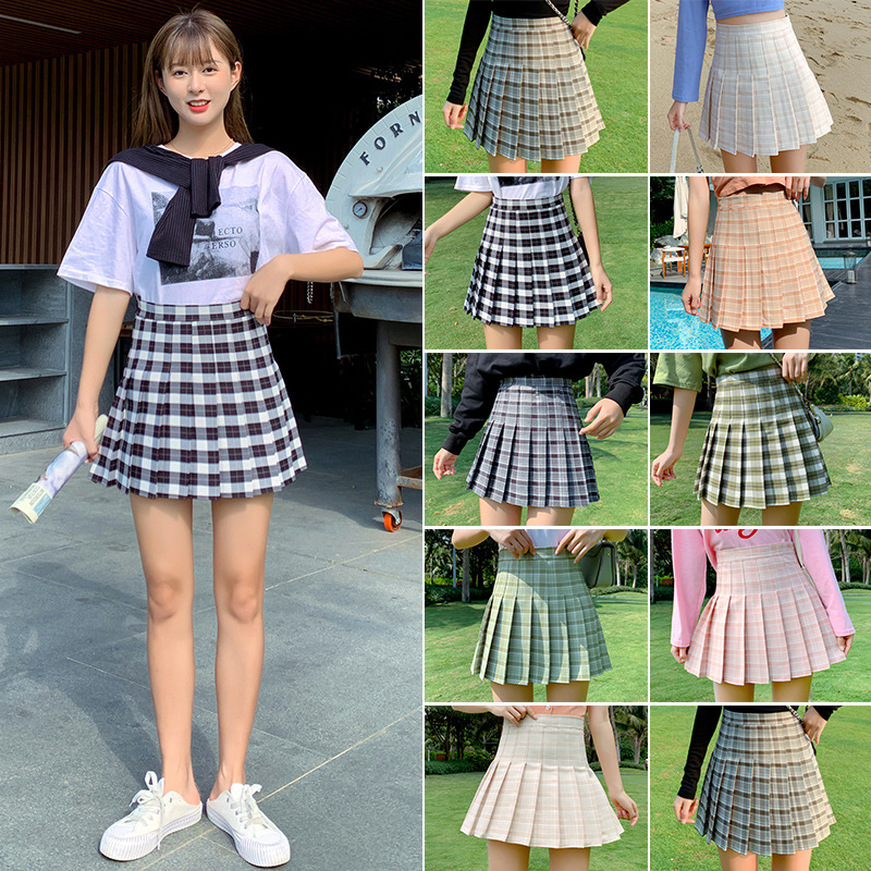 Half-length skirt female summer 2021 new Korean high waist slimming hundreds of anti-light A word gather pleated skirt skirt