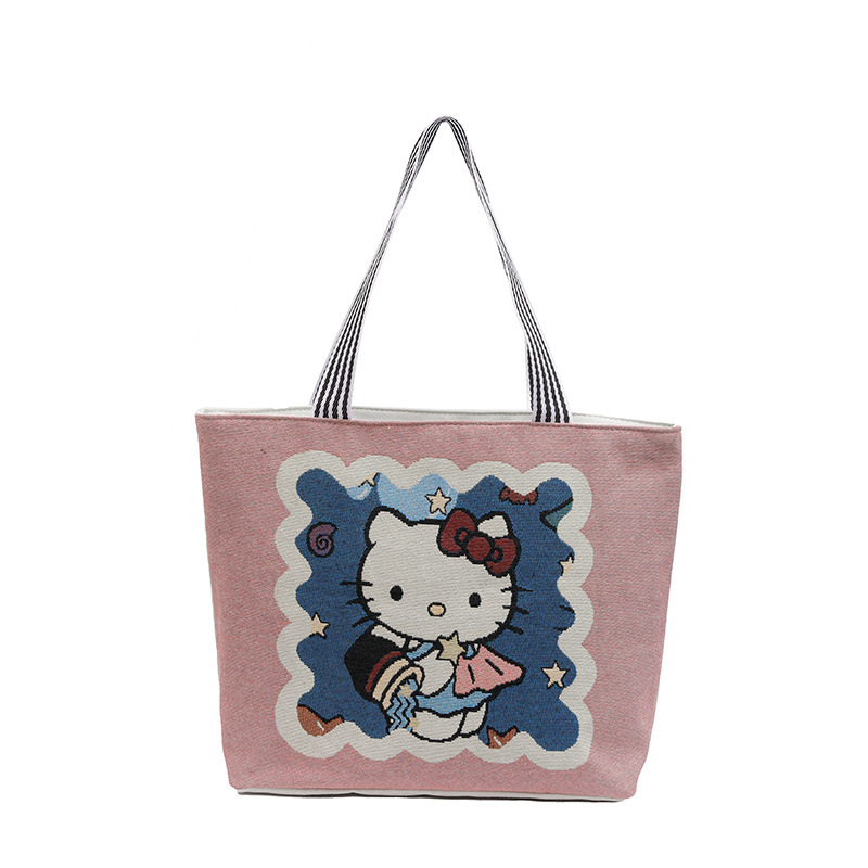 クロスボーダー片面刺繍バッグ、授業バッグ、ポータブルキャンバス収納バッグ、耐久性のあるポータブル化粧品バッグ、コイントートバッグ|undefined