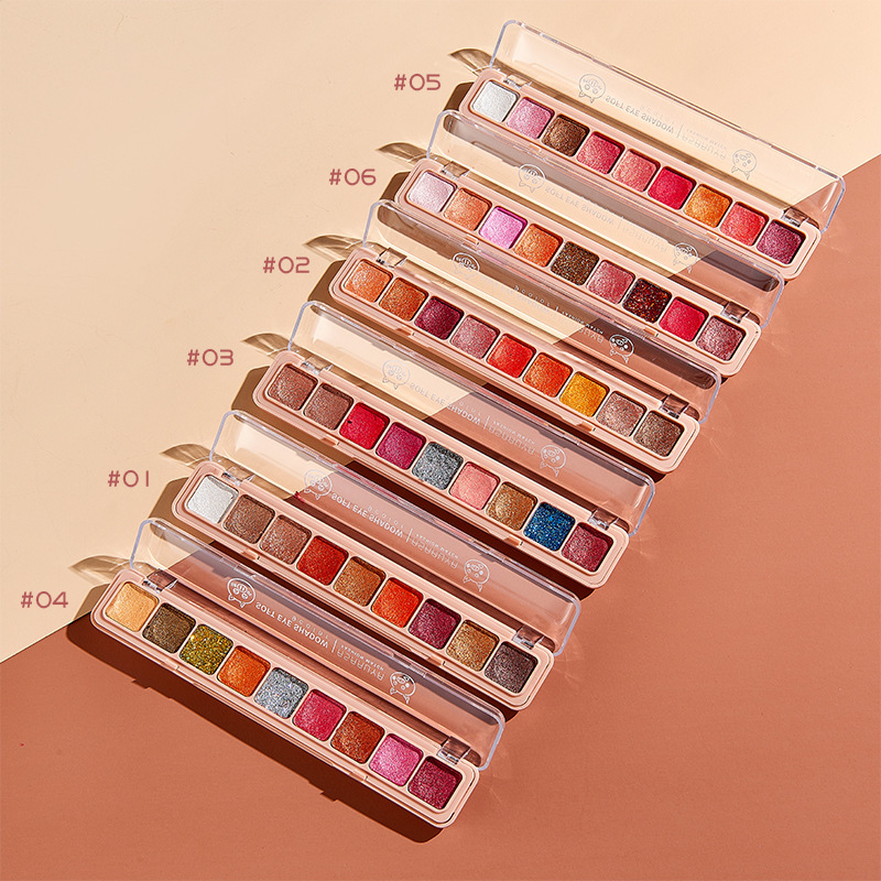 [Compre a gusto] puré de papas de nueve colores Placa de sombra de ojos dedo teclado tierra color lentejuelas de perlas estudiante maquillaje barato