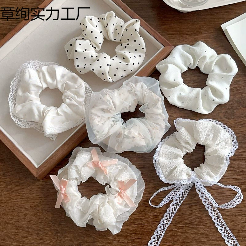 Нишевая кружевная сетчатая лента в лесном стиле, резинка для волос в корейском стиле принцессы, аксессуар для волос для милых девочек.