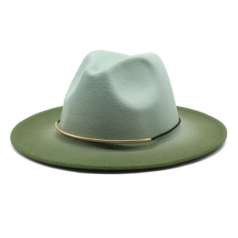 Double-sided woolen hat for men and women, gradient