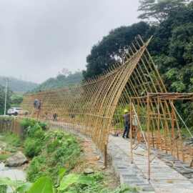 竹亭子厂家竹子遮阳景观装饰竹廊亭公园广场休闲走廊竹亭