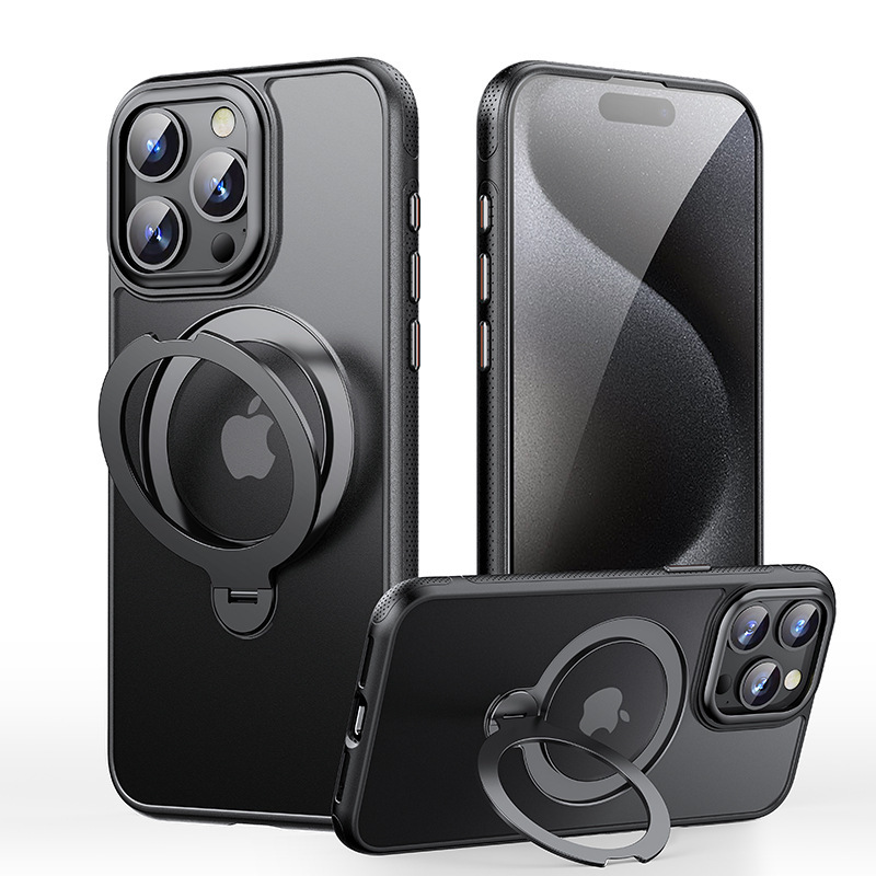 适用iPhone15手机壳360旋转MagSafe带解压阻尼苹果15Promax手机壳|undefined