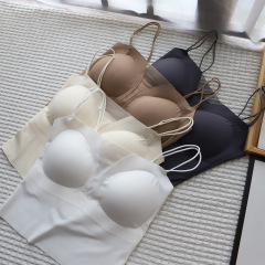 [比正]2024夏新款薄款吊帶背心女帶胸墊內搭抹胸冰絲聚攏內衣1576