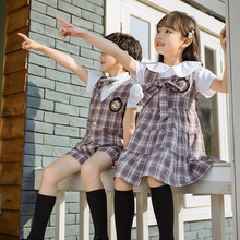 校服小学生夏装英伦风毕业照教师儿童短袖班服幼儿园园服学院批发