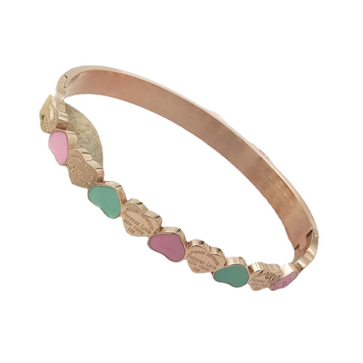 2022 moda ins colorido amor titanio pulsera de acero de alta gama elegante estilo preppy pulsera de acero inoxidable joyería popular