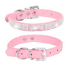 Factory direct selling small and medium -sized dog shiny rhinestone pet collars Multi -row of net diamond PU leather dog neck cat collar