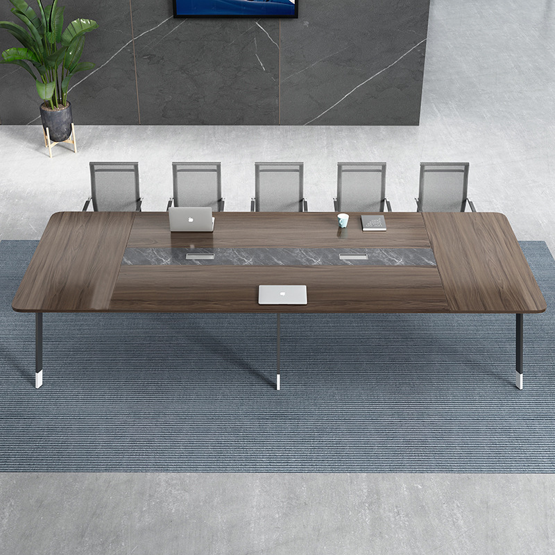 会議のテーブルの長いテーブルは簡単で現代的な事務のテーブルと椅子の組み合わせの小型会議室のテーブルの楕円の長いテーブルの仕事台です。