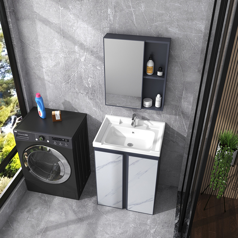 Cuarto de baño mesa de lavado integrado lavabo de piso combinación de gabinete de baño moderno lavabo simple