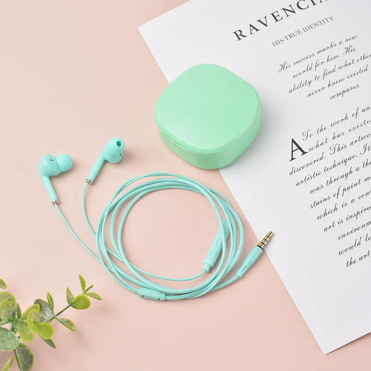 Проводные наушники (Earbarin), чехол-макарон, 3.5 мм, кабель 1.2 м из ПТФЭ с микрофоном и встроенным пультом