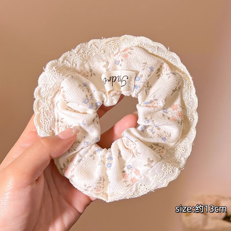 Encaje retro francés, diadema de intestino grueso, mujer 2025, nuevo estilo, cuerda para el cabello, banda de goma, lazo, dulce cuerda para el cabello, accesorios para el cabello