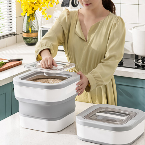 新品储粮桶折叠猫粮收纳箱加厚储存罐防虫防潮狗粮密封桶宠物储粮