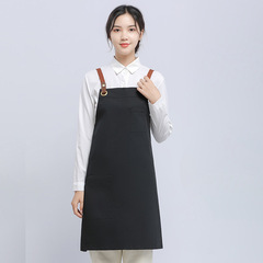 帆布圍裙定 制logo烘焙麵包蛋糕店咖啡師奶茶店服務員防水工作服