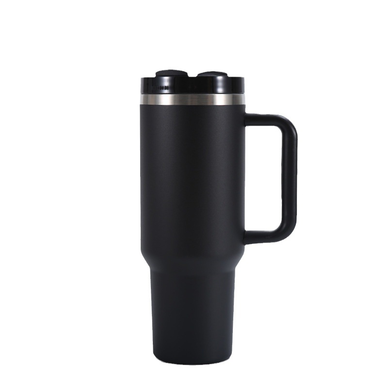 Taza de automóvil de acero inoxidable de 40oz de segunda generación transfronteriza cuidadosamente seleccionada taza de mango de vacío de gran capacidad taza de aislamiento de automóvil al aire libre