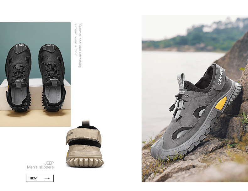 Men's Breathable Mesh Wading Shoes Sports Sandals For Summer_voghion.com