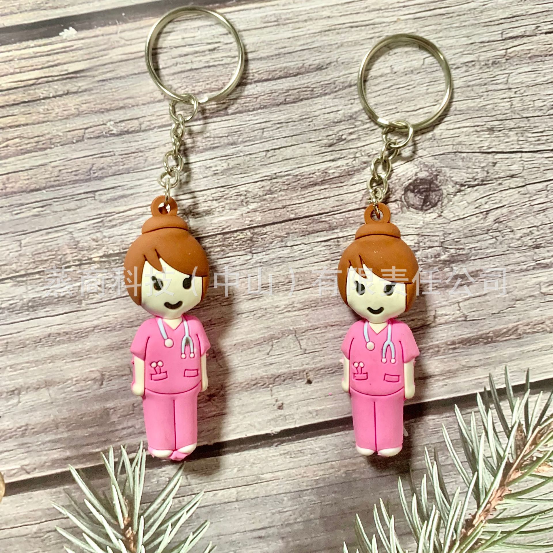 PVC llavero ampolla colgante jeringa dibujos animados lindos promoción de pequeños regalos fábrica directa