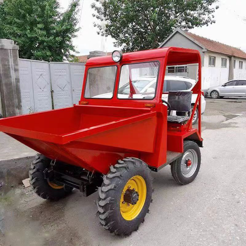 四轮液压式翻斗车工地倒料翻斗蹦蹦车工程前卸式运输车