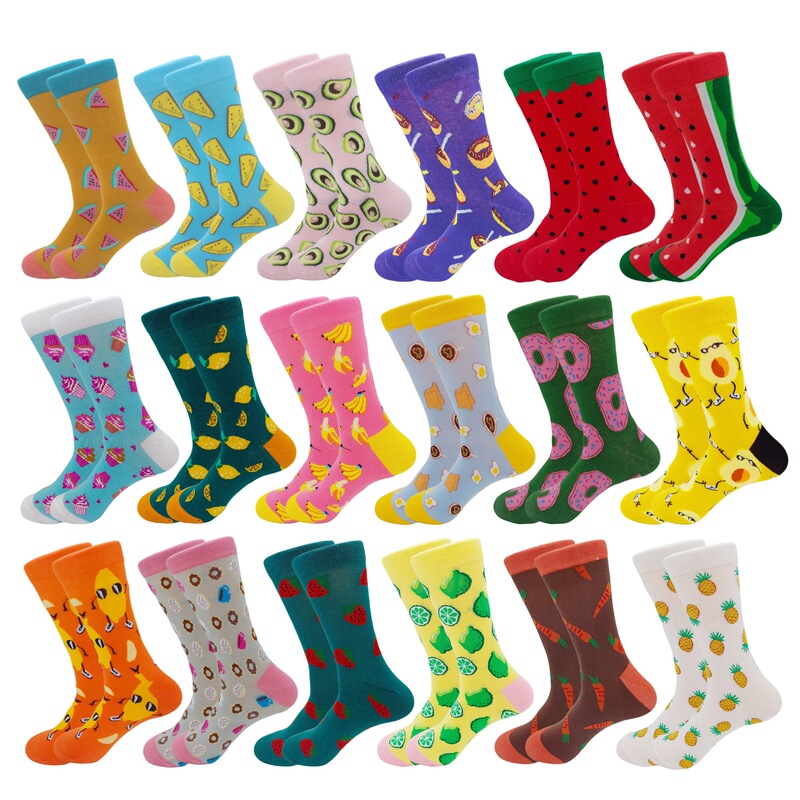 Explosions socks women's socks fruit art cotton socks ins trend four seasons warm breathable tube women's socks manufacturers wholesale