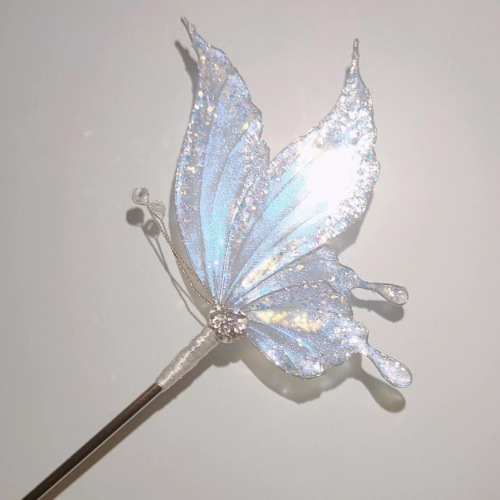 Flashy fairy butterfly hairpin Hanfu accessory unique design sense exquisite temperament hairpin hairpin for qipao hairpin