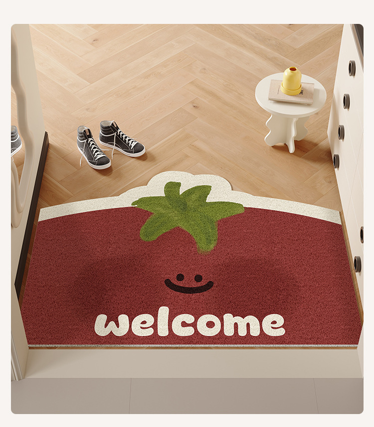 Dropshipping Available: Cute Entrance Door Mat Made of Silk Loop Material, Non-Slip and Dirt-Resistant, Suitable for Bathroom Sinks, Can Be Cut to Size