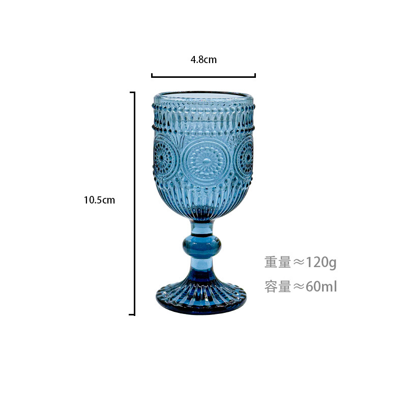 Gran por mayor transfronterizo vintage relieve tazas de vino de vidrio de colores tazas de vino de boda una taza de vino grueso una taza o dos tazas image 8